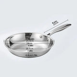 Stainless Steel Frying Pan Non-Stick Pan Fried Steak Pot Uncoated Kitchen Cookware For Home Gas Stove and Induction Cooker