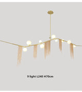 Nordic Designer G9 Chandelier Gold Tassel Led Glass Pendant Chandelier Lighting Living Room Rod Hanging Lamp Fixtures Room Decor