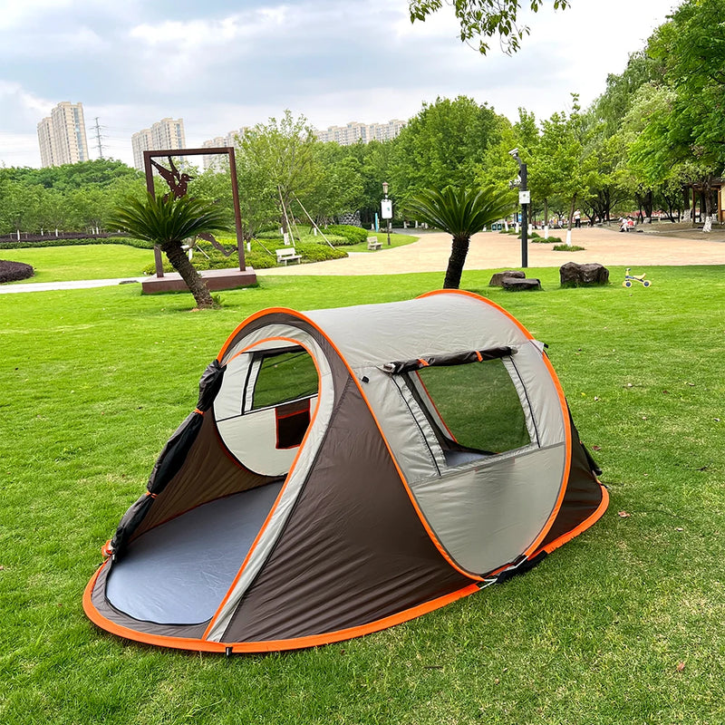 A camping tent, family travel tent that can accommodate 3-4 people, portable outdoor rainproof tent, perfect for camping hiking