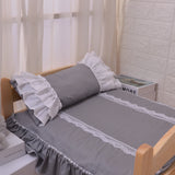 Cute Solid Wood Pet Bed Dog Comfortable Bed Free Full Set of Bedding Pet Supplies Removable and Washable Pet Bed