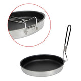 Non Stick Frying Pans Portable Alloy Non Stick Skillet With Foldable Handle 24cm Camping Coated Pan Camp Cookware For Hiking