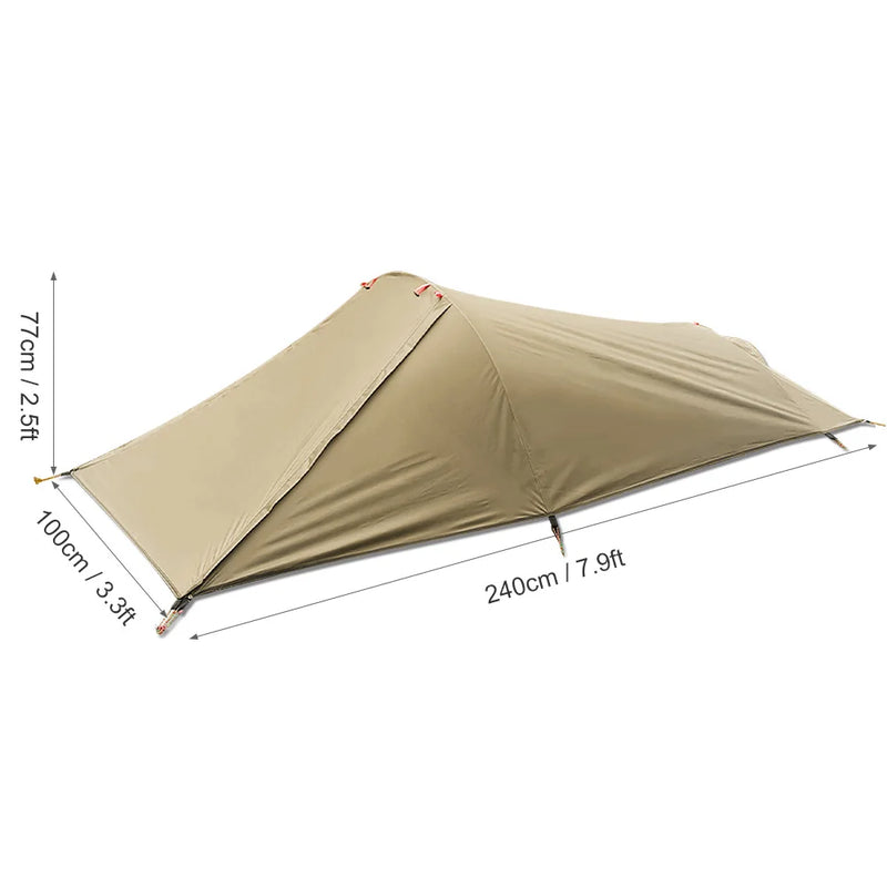 Ultralight Outdoor Single Person Camping Tent Water Resistant Tent Aviation Aluminum Support Portable Sleeping Bag Tent