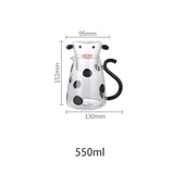 550ml Glass Water Carafe Set With Cup Lovely Cartoon Cow Cold Kettle Flowering Teapot Canister Milk Iced Beverage Bottle Jug