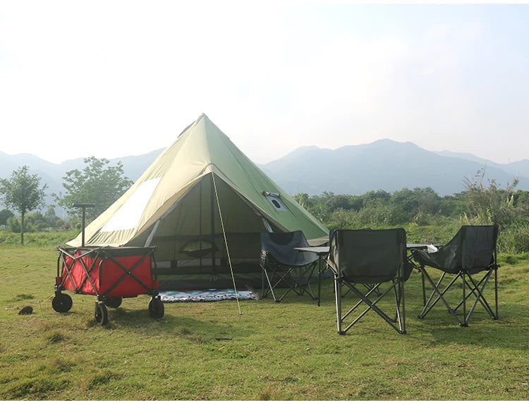 6-10Persons Glaming Luxury Mongolia Yurt Family Travel Hiking Antistorm Outdoor Camping Castle Tent Silver Coated UV Function