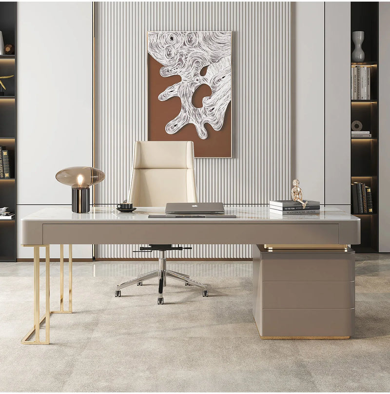 Rock Slab Desk Small Apartment Scandinavian Study Luxury Office Desk Computer Desk Modern Writing Desk Desk Home