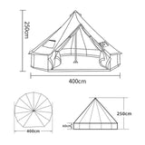 6-10Persons Glaming Luxury Mongolia Yurt Family Travel Hiking Antistorm Outdoor Camping Castle Tent Silver Coated UV Function