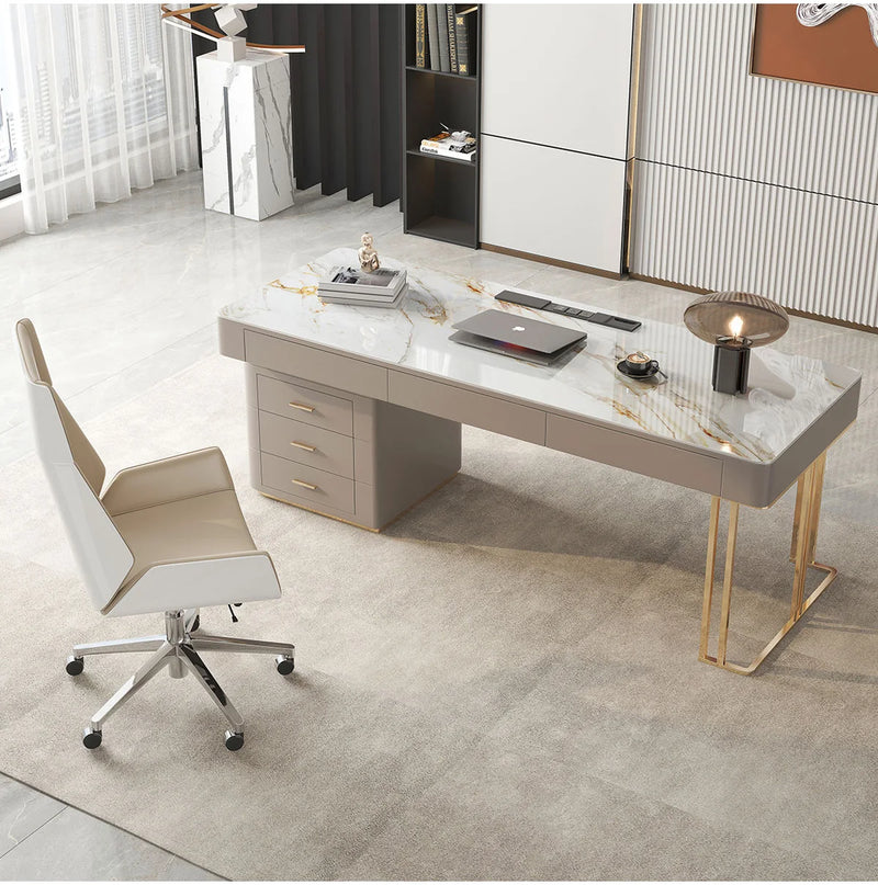 Rock Slab Desk Small Apartment Scandinavian Study Luxury Office Desk Computer Desk Modern Writing Desk Desk Home