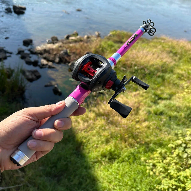Trout Pesca Fishing Rod and Reel Combo 1.5m1.8m 2.1m 2.4m Carbon Fibe Lure Rods and 5.2:1 Spinning Wheel 7.2:1 Baitcasting Reels