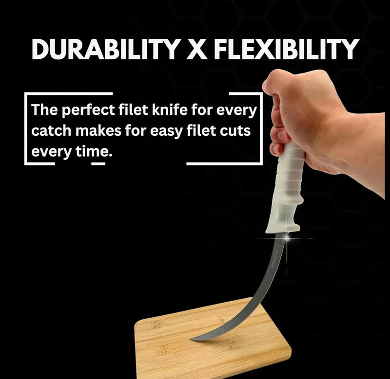 2PCS (9 Inch&7 Inch) Premium Stainless Steel Fillet Fishing Boning Knife Knife for Meat Cutting Trimming, Knife Sheath Included