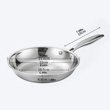 Stainless Steel Frying Pan Non-Stick Pan Fried Steak Pot Uncoated Kitchen Cookware For Home Gas Stove and Induction Cooker