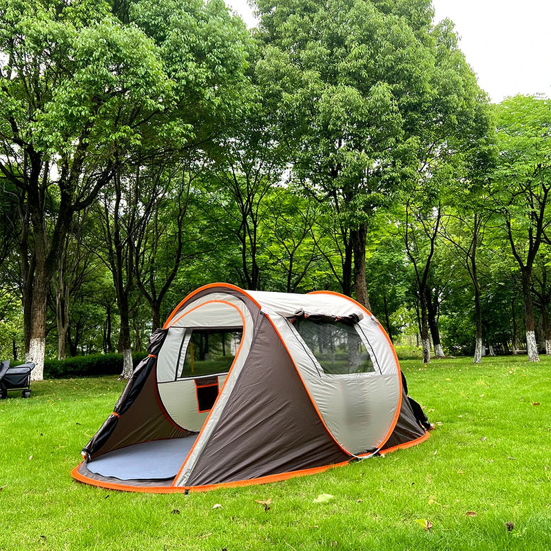 A camping tent, family travel tent that can accommodate 3-4 people, portable outdoor rainproof tent, perfect for camping hiking