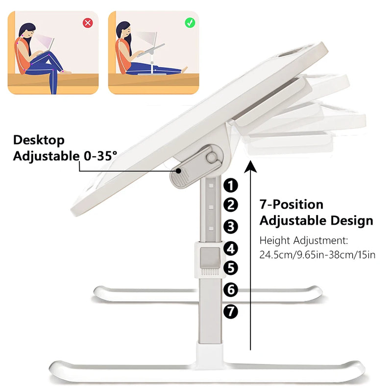 Computer Desk Bed Top Desk Adjustable Folding Simple Home Bedroom Sitting Floor Bay Window Laptop Office Small Desk Board