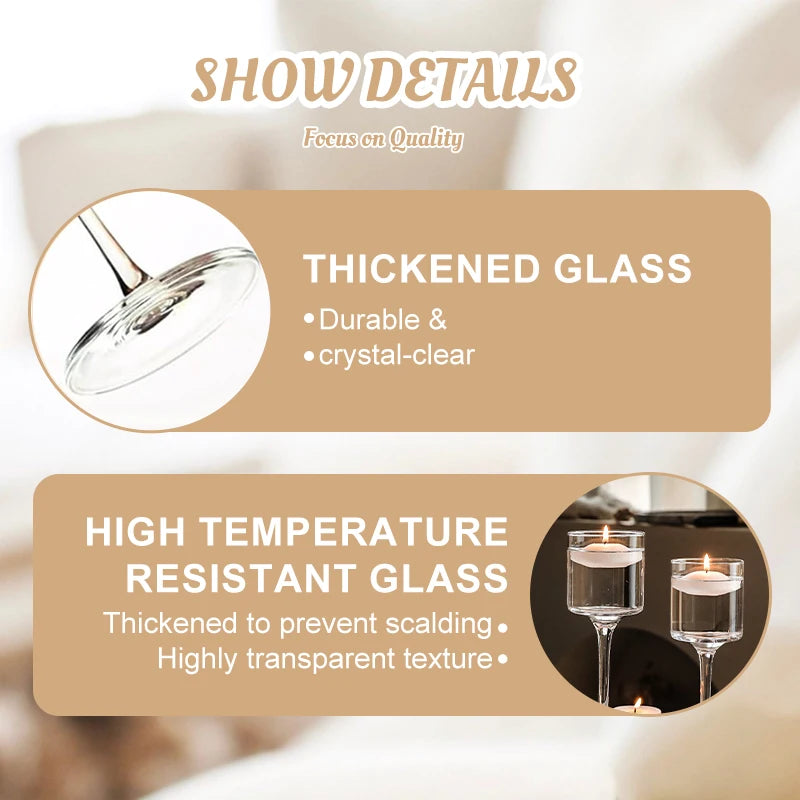 3PCS/Set Glass Candle Holders Candlestick for Wedding Table Center Stander Elegant Centerpieces Home Wedding Decor Accessories