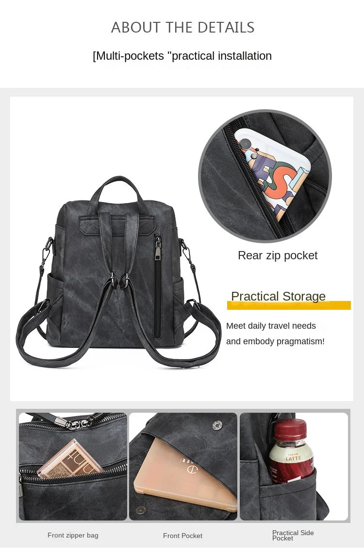 High Quality Women Leather Backpacks Female Shoulder Bag Sac à dos Travel Ladies Bagpack Mochilas School Bags For Girls bolsa 가방