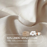 Simple&Opulence Linen Fitted Sheet (1 Piece) - 14 Inch Deep Pocket Mattress Cover Natural Flax Cotton Soft Breathable  Bedding