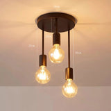 Ceiling Light Fixture Retro Vintage Ceiling Lamp Black Metal for Hallway Entryway Bedroom Balcony Dining Room
