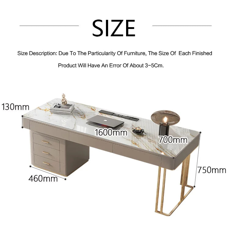 Rock Slab Desk Small Apartment Scandinavian Study Luxury Office Desk Computer Desk Modern Writing Desk Desk Home