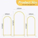 3Pcs Gold Metal Backdrop Arch Stands Wedding Decoration Party Supplies Balloon Support Frames Birthday Photo Background Props