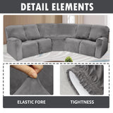 5 Seater Recliner Cover 7 Pcs Recliner Sofa Covers Velvet Stretch Reclining Sectional Couch Covers for 5 Cushion Sofa Slipcovers