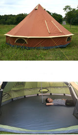 6-10Persons Glaming Luxury Mongolia Yurt Family Travel Hiking Antistorm Outdoor Camping Castle Tent Silver Coated UV Function