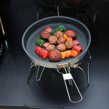 Non Stick Frying Pans Portable Alloy Non Stick Skillet With Foldable Handle 24cm Camping Coated Pan Camp Cookware For Hiking