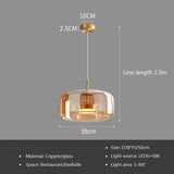 Nordic Glass Led Pendant Light Light Luxury Smoke Grey Hanging Light Fixtures Bedroom Modern Luminaire Suspension Lamp