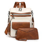 Womens Backpack Purse Leather Backpack Purse Fringe Design For Women Travel Fashion Designer Ladies Shoulder Bags 2 Pieces