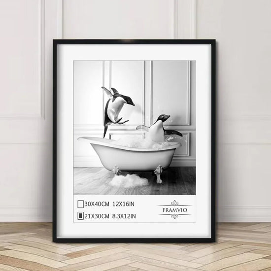 30x40cm 40x50cm  Black Picture Photo Frame Aluminum Simple with Pexiglass Mat for Wall Art Print Home Decor