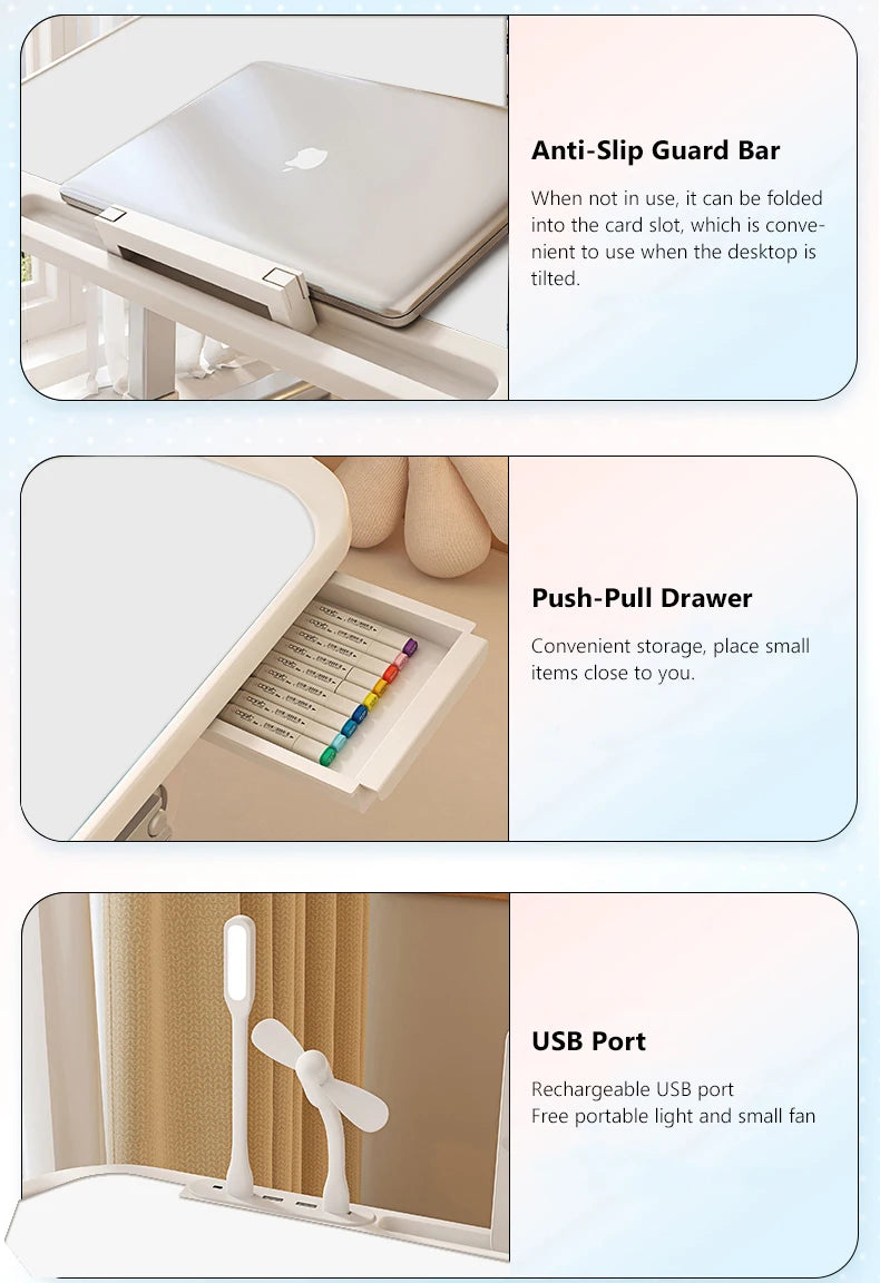 Computer Desk Bed Top Desk Adjustable Folding Simple Home Bedroom Sitting Floor Bay Window Laptop Office Small Desk Board