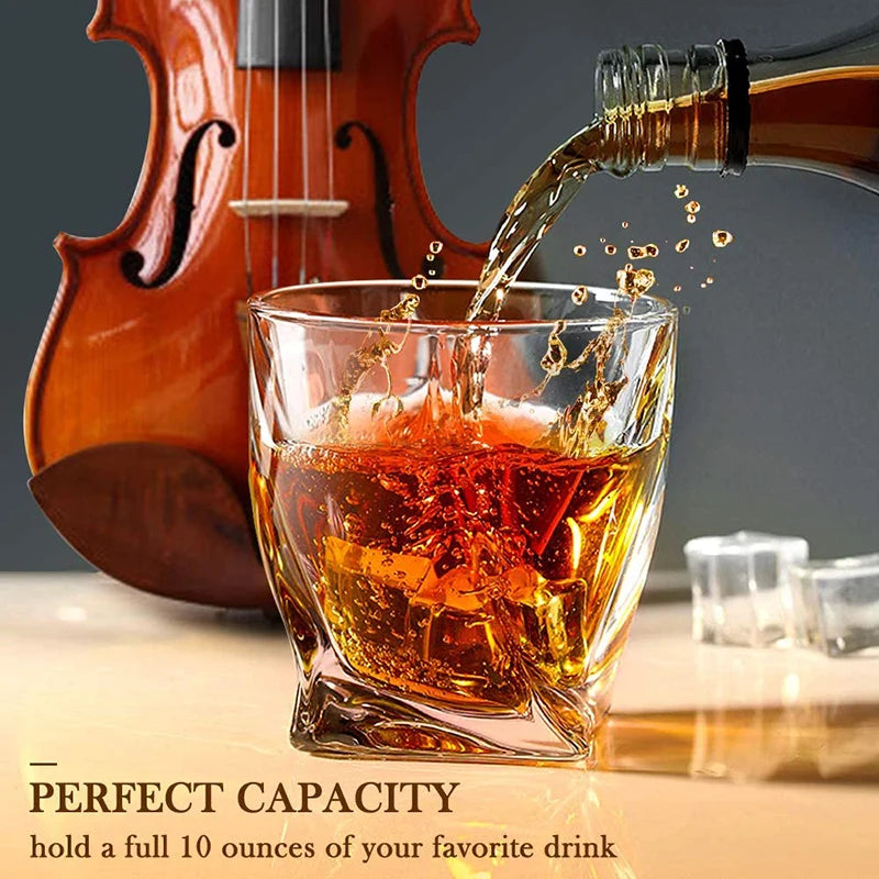 1PCS Whiskey Glass, Old Fashioned Rocks Glasses Tumblers, Glassware for Cocktail Scotch, Bourbon, Gin, Voldka, Brandy