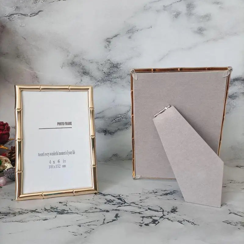 Golden Metal Photo Frame Stand Photo Frame Desktop Pendulum Decorative Frame Wall Decoration room photo decoration frame