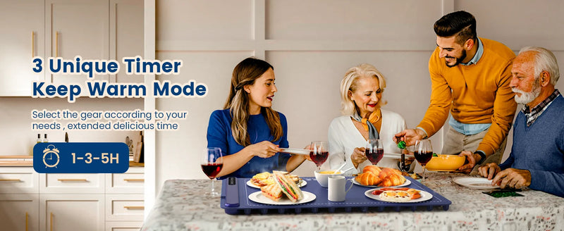 Roll up food heating pad - Level 4 temperature fast heating silicone hot plate, lifting feet to protect the dining table