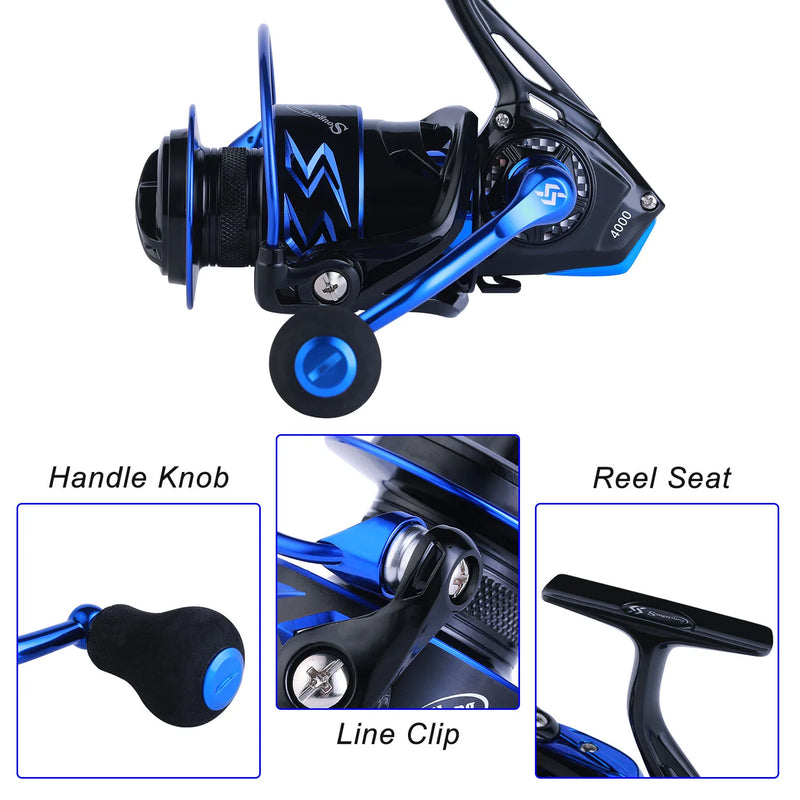 Sougayilang Fishing Rod Reel Combo 1.8-3.0m 24 Ton Carbon Fibre Telescopic Fishing Rod 1000-4000 12+1BB Spinning Reels Set Pesca