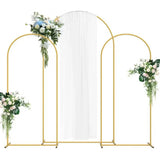 3Pcs Gold Metal Backdrop Arch Stands Wedding Decoration Party Supplies Balloon Support Frames Birthday Photo Background Props