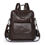Large Women Backpack Purse Anti-theft Fashion Casual Lightweight Ladies Travel PU Washed Leather Ladies Rucksack Shoulder Bag