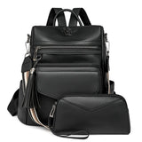 Womens Backpack Purse Leather Backpack Purse Fringe Design For Women Travel Fashion Designer Ladies Shoulder Bags 2 Pieces
