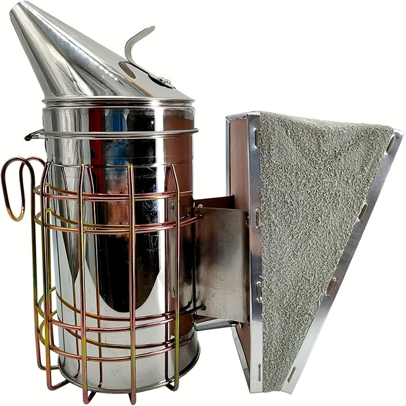 Bee Smokers For Beekeeping With Heat Shield Stainless Steel Bee Hive Smoker Keep Your Bees Calm And Safe (M)