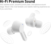 Bluetooth Noise Cancelling Wireless Earbuds for Iphone/Android, In-Ear Sweatproof Stereo Bass Headphones, Immersive Sound Bluetooth 5.2 Earphones with Microphones,En-Able Computer (White)
