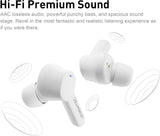 Bluetooth Noise Cancelling Wireless Earbuds for Iphone/Android, In-Ear Sweatproof Stereo Bass Headphones, Immersive Sound Bluetooth 5.2 Earphones with Microphones,En-Able Computer (White)