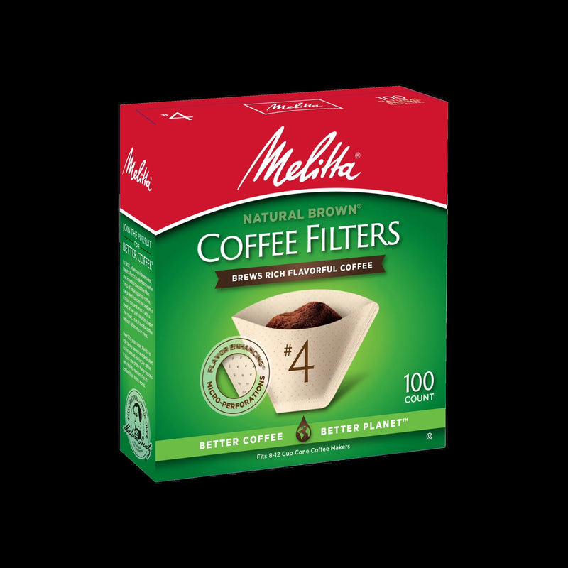 (6 Pack)  #4 Natural Brown Cone Coffee Filters, 100 Ct