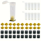 20 Sets Bee Queen Cage Rearing Cup With 99pcs Tag Stickers Beekeeping Equipment Insects Tools