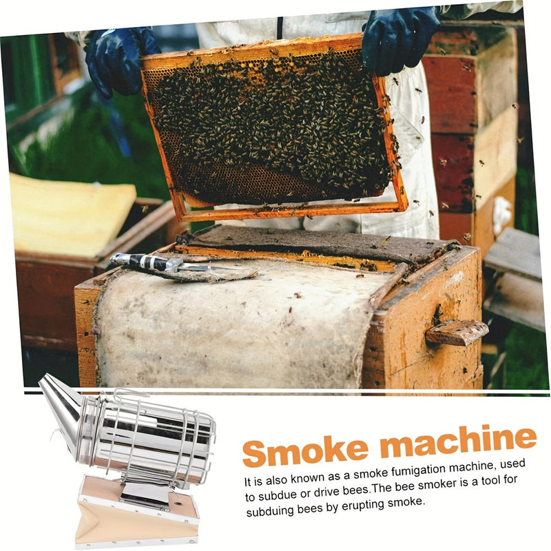 Bee Smokers For Beekeeping With Heat Shield Stainless Steel Bee Hive Smoker Keep Your Bees Calm And Safe (M)