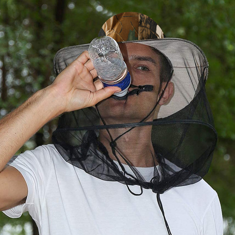 2pcs Beekeeping Hat with Mosquito Net, Bug Proof Head Net for Outdoor Activities, Beekeeping, Hiking, Gardening, Fishing, Breathable Mesh Bucket Hat, Unisex Sun Protection Hat for Men Women