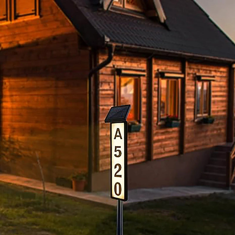 Solar Light House Address Numbers Sign LED Illuminated Outdoor Solar Powered House Numbers Lightfor Home Yard Garden House