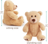 Teddy Bear Stuffed Animal, 10 Inch Brown Teddy Bear Plush Toy, Soft Plush Gifts for Kids Baby Toddlers on Baby Shower, Easter Decorations