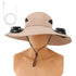 Outdoor Solar Fan Hat with Dual Power Supply Wide Brim Sun Hat with Built-In Solar Fan Fishing Hiking Gardening Hat