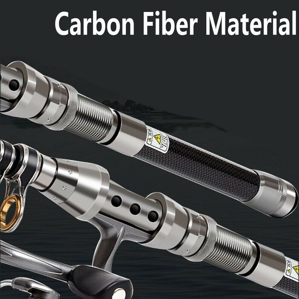 Telescopic Fishing Rod Sea Saltwater Spinning Pole Reel Combo 100M Line Full Kit