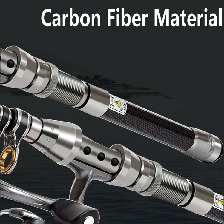 Telescopic Fishing Rod Sea Saltwater Spinning Pole Reel Combo 100M Line Full Kit