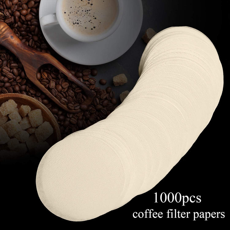 1000 Pieces Replacement Paper Filters Compatible with Aeropress Coffee Makers round 2.5 Inch Paper Filters Disposable for Espresso Coffee Makers (Unbleached)