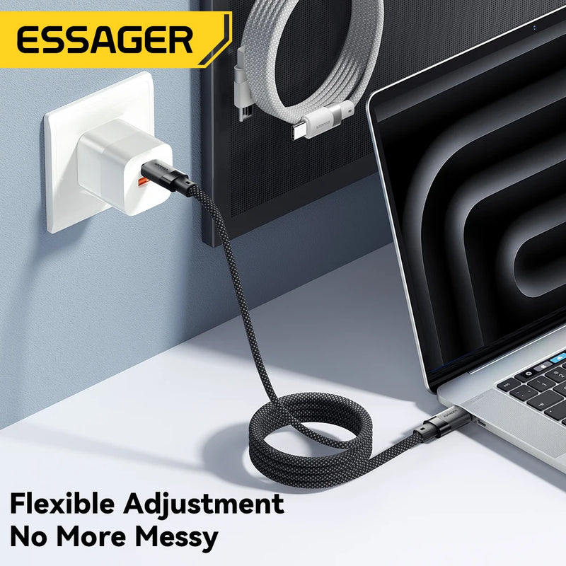 USB C to C 100W Magnetic Fast Charger Cable for Iphone 15 65W Type C to C Data Charging Wire for Laptop Samsung